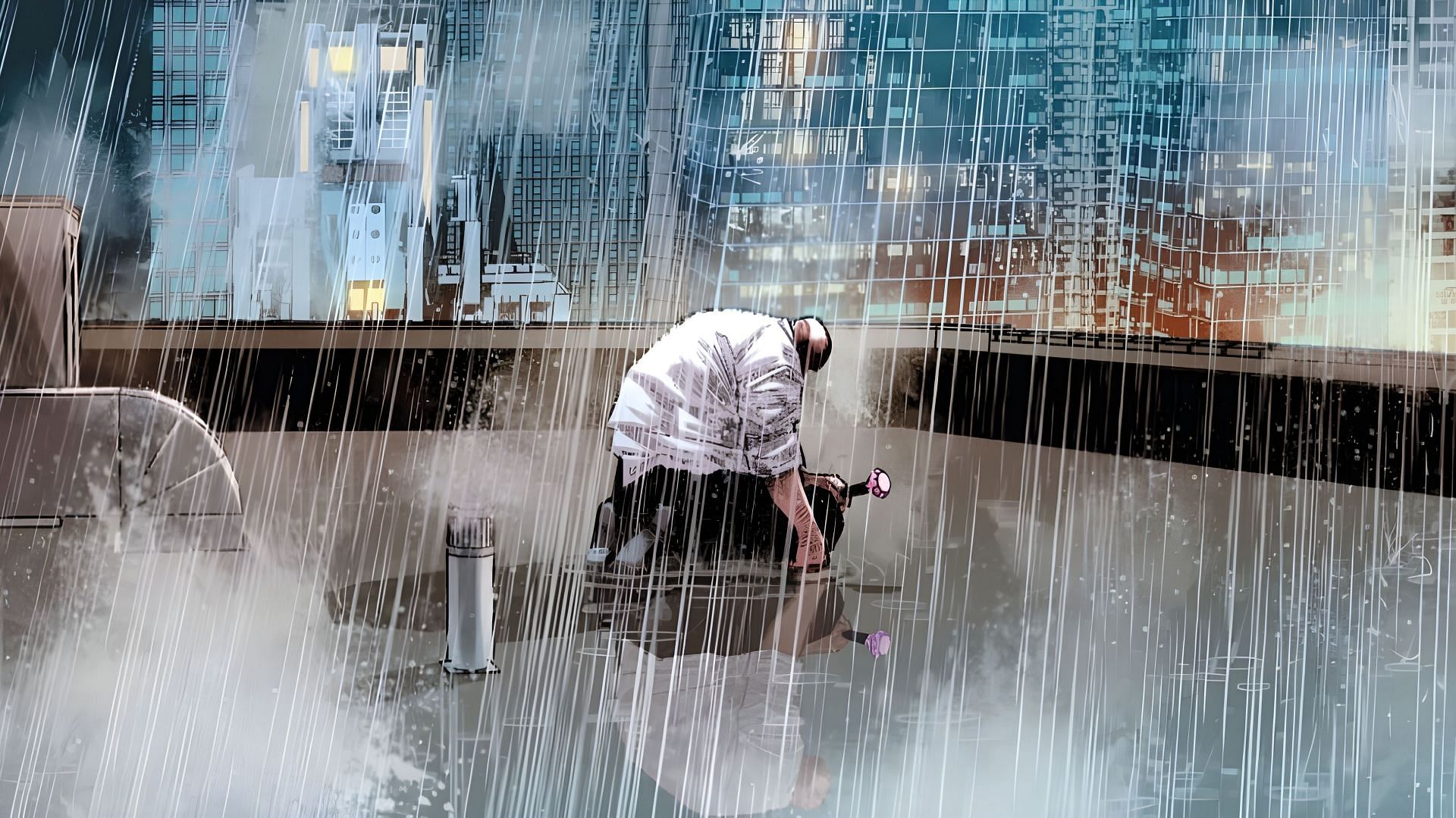 Kingpin in the rain (Image via Marvel Comics)