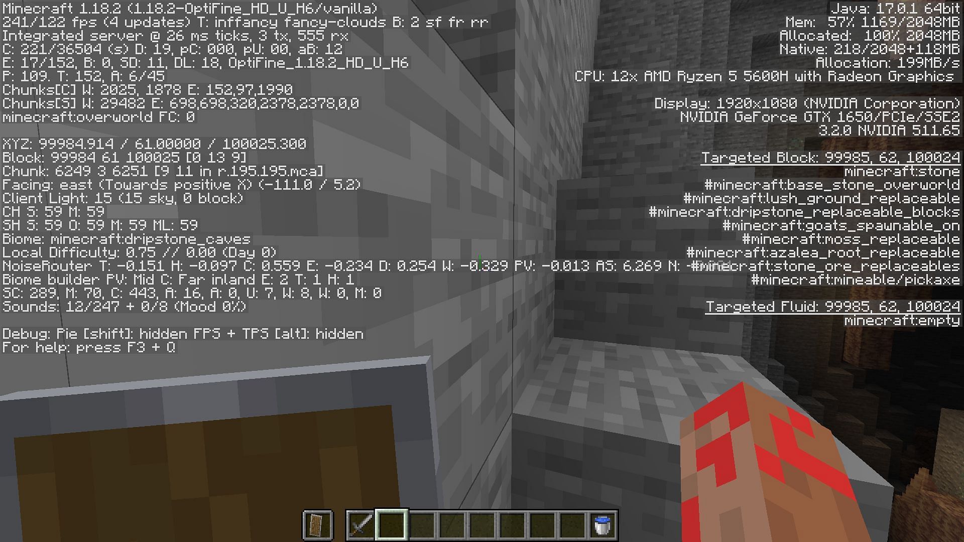 See coordinates from debug screen or toggle them in settings (Image via Minecraft)