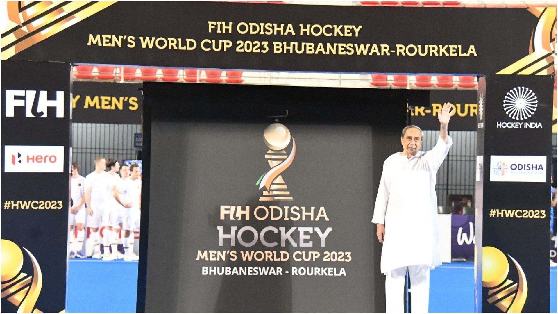 Odisha CM Naveen Patnaik unveils official logo of 2023 FIH Odisha Hockey Men&rsquo;s World Cup (Pic Credit: Pdisha Sports)