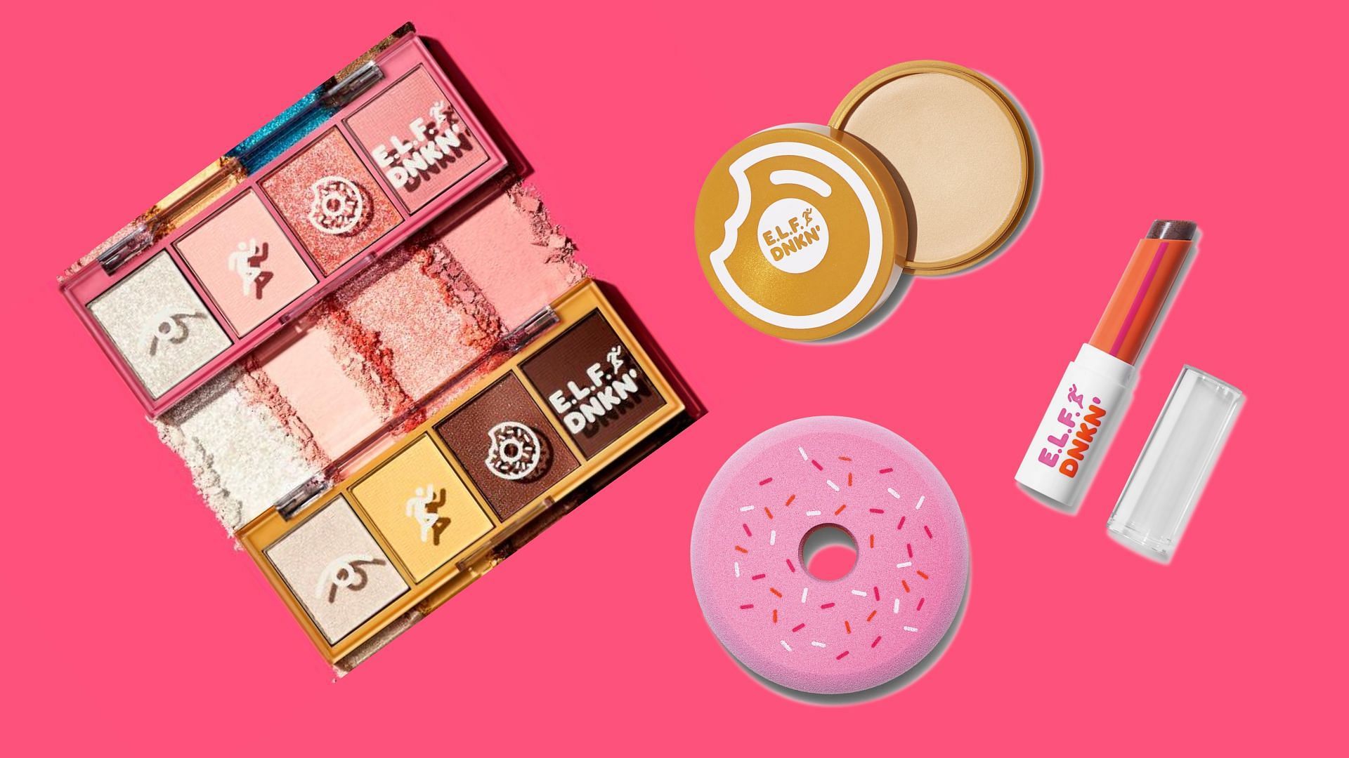 The products draw inspiration from Dunkin&#039;s menu and are priced between $6 and $16 (Images via e.l.f Cosmetics)