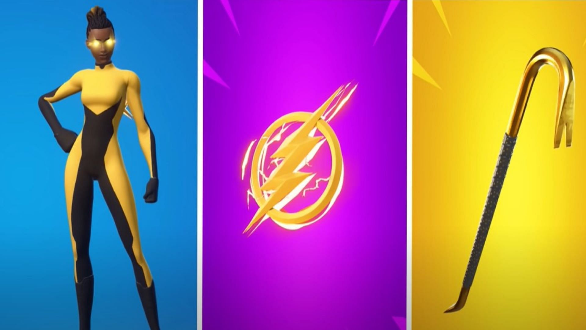 Black and Yellow Superhero skin + Speed Force back bling + Gold Crow combo in the game (Image via Kyro/YouTube)