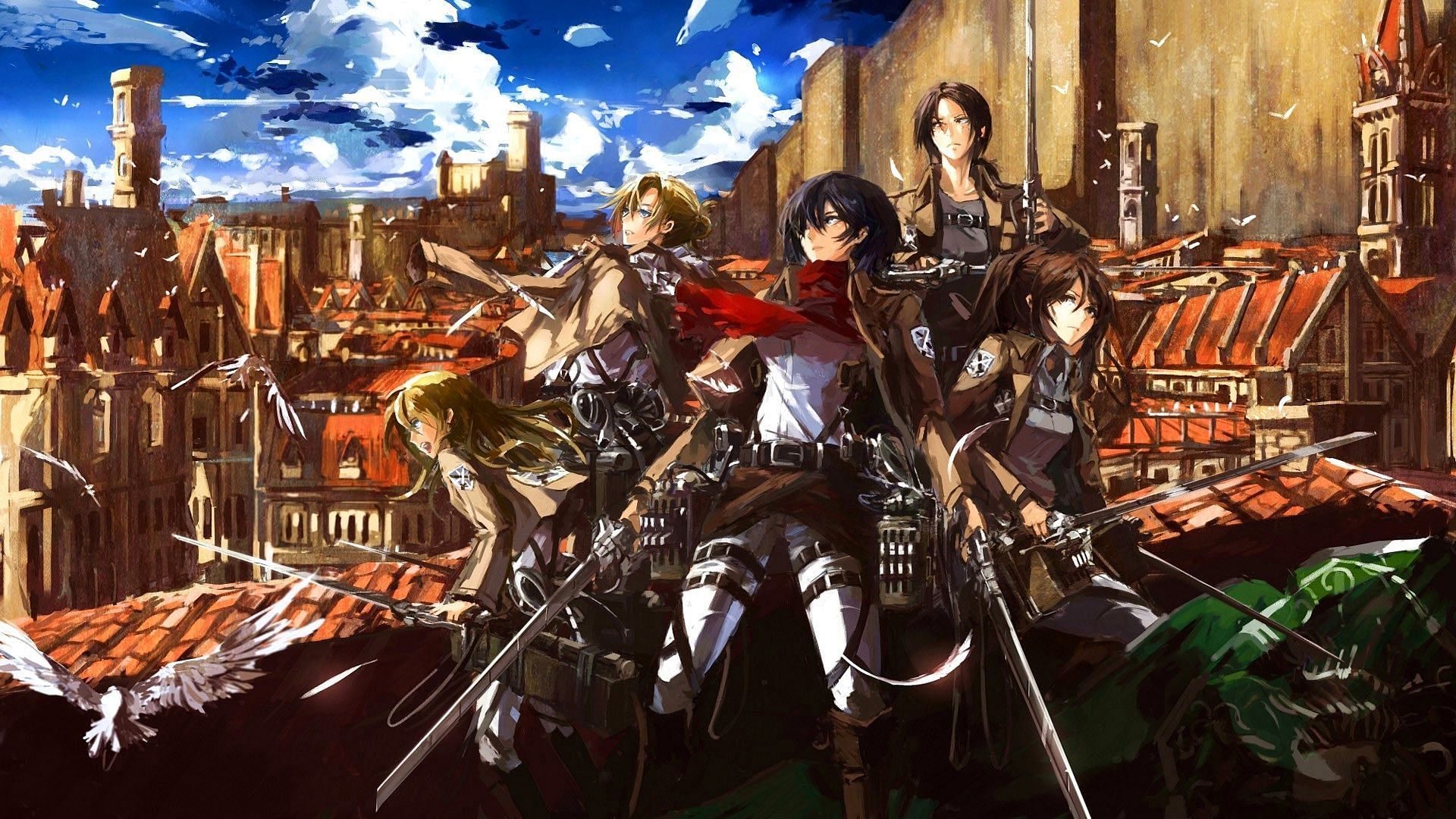 The sheroes of Attack on Titan. (Image via Netflix)