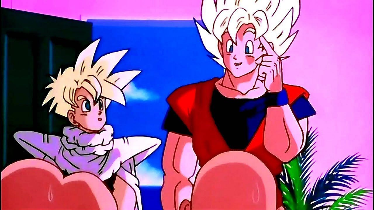 Gohan (left) and Goku (right) as seen in the Z anime (Image via Toei Animation)