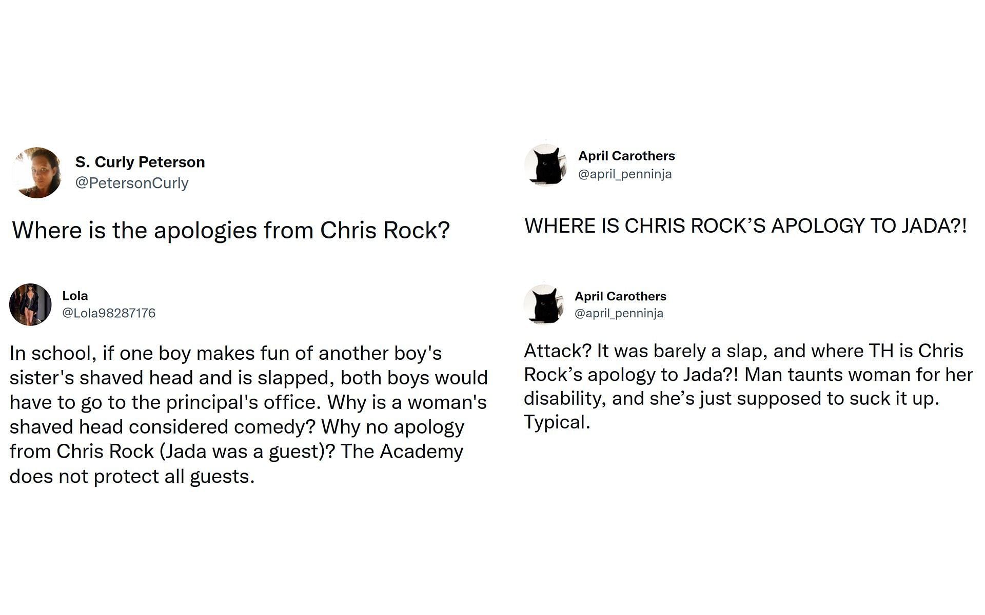 Fans want Chris Rock to apologize to Jada Pinkett Smith after The Academy issues a ban on Will Smith (Twitter)