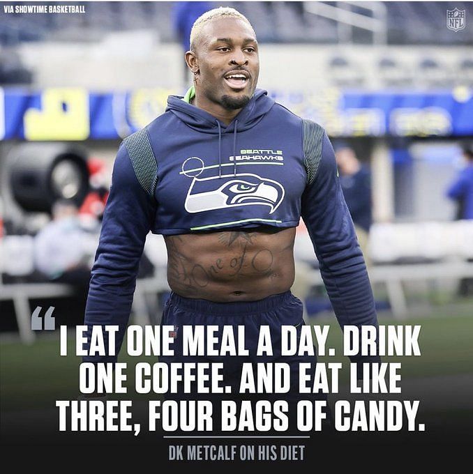 DK Metcalf's diet is absolutely insane #nfl #seahawks #dkmetcalf