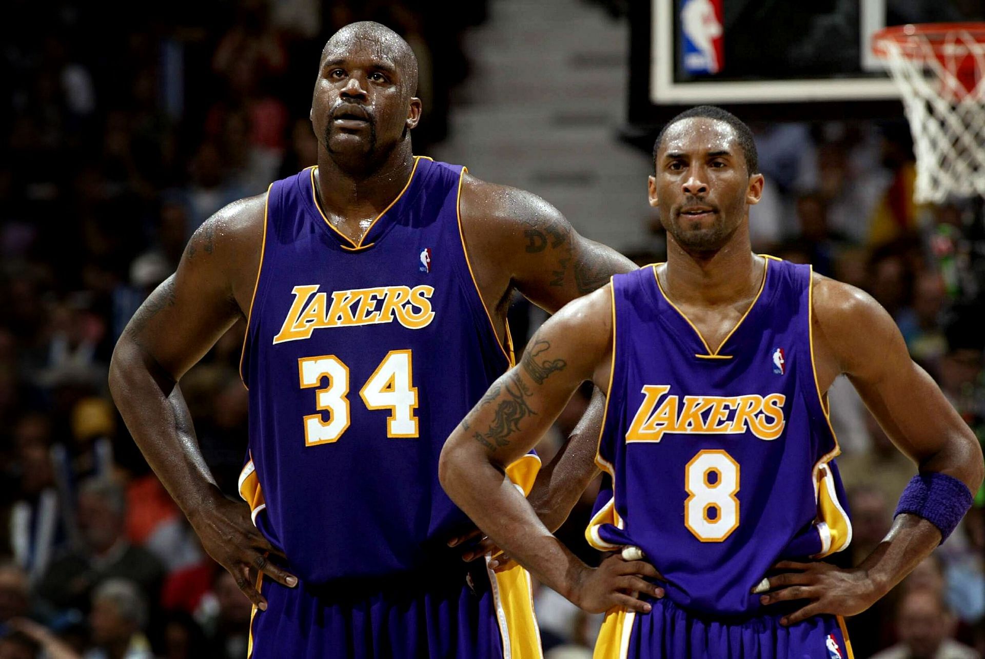 Shaquille O&#039;Neal and Kobe Bryant. (Photo: NBA News)