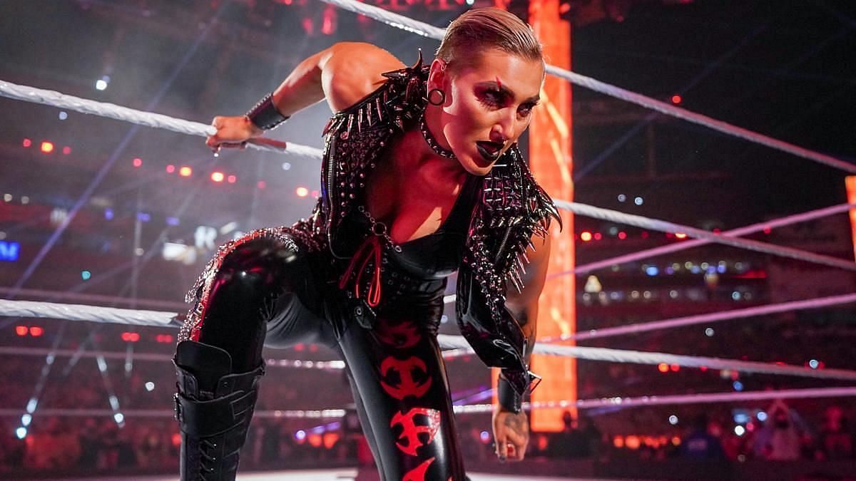 Ripley on the ring apron during her entrance