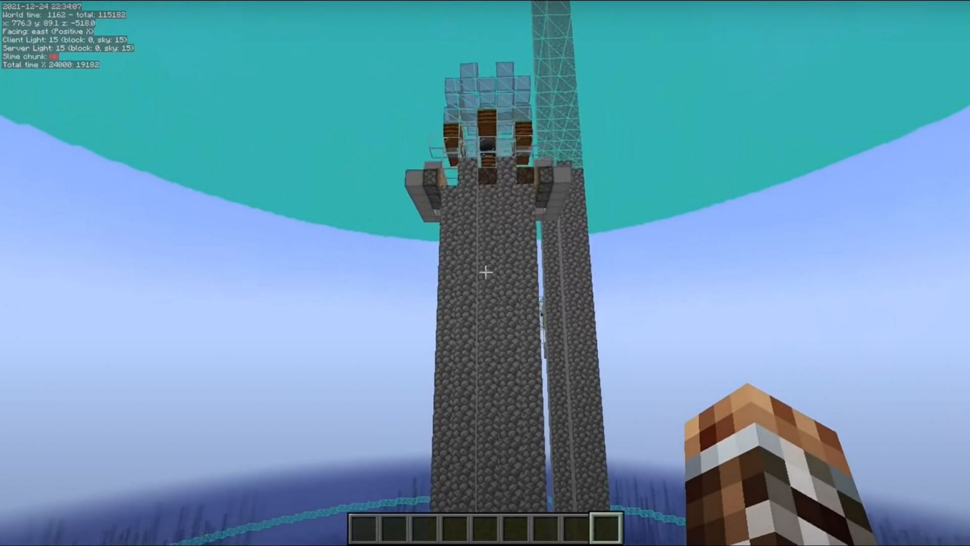 This build is similar to Ray Works&#039; pillager tower with some tweaks (Image via ianxofour/YouTube)