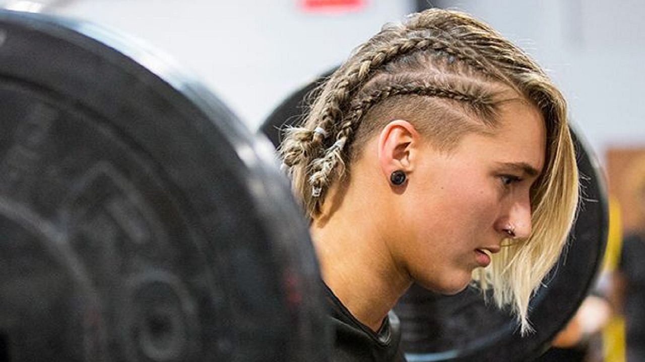 Rhea Ripley working out at the gym