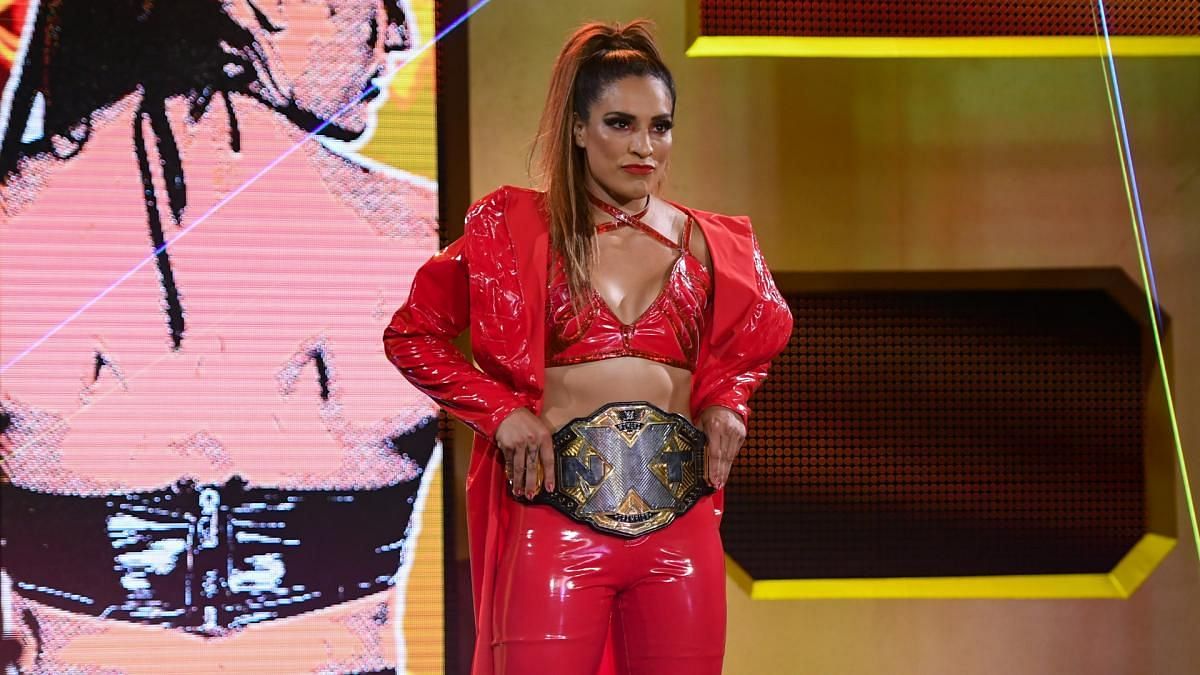 Raquel Rodriguez when she reigned as NXT Women&#039;s Champion