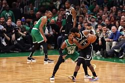 ICYMI: NBC Sports Boston hilariously writes "0 middle fingers" as Kyrie Irving's statline to mock him for his Game 1 antics as Nets go 0-2 down vs Celtics