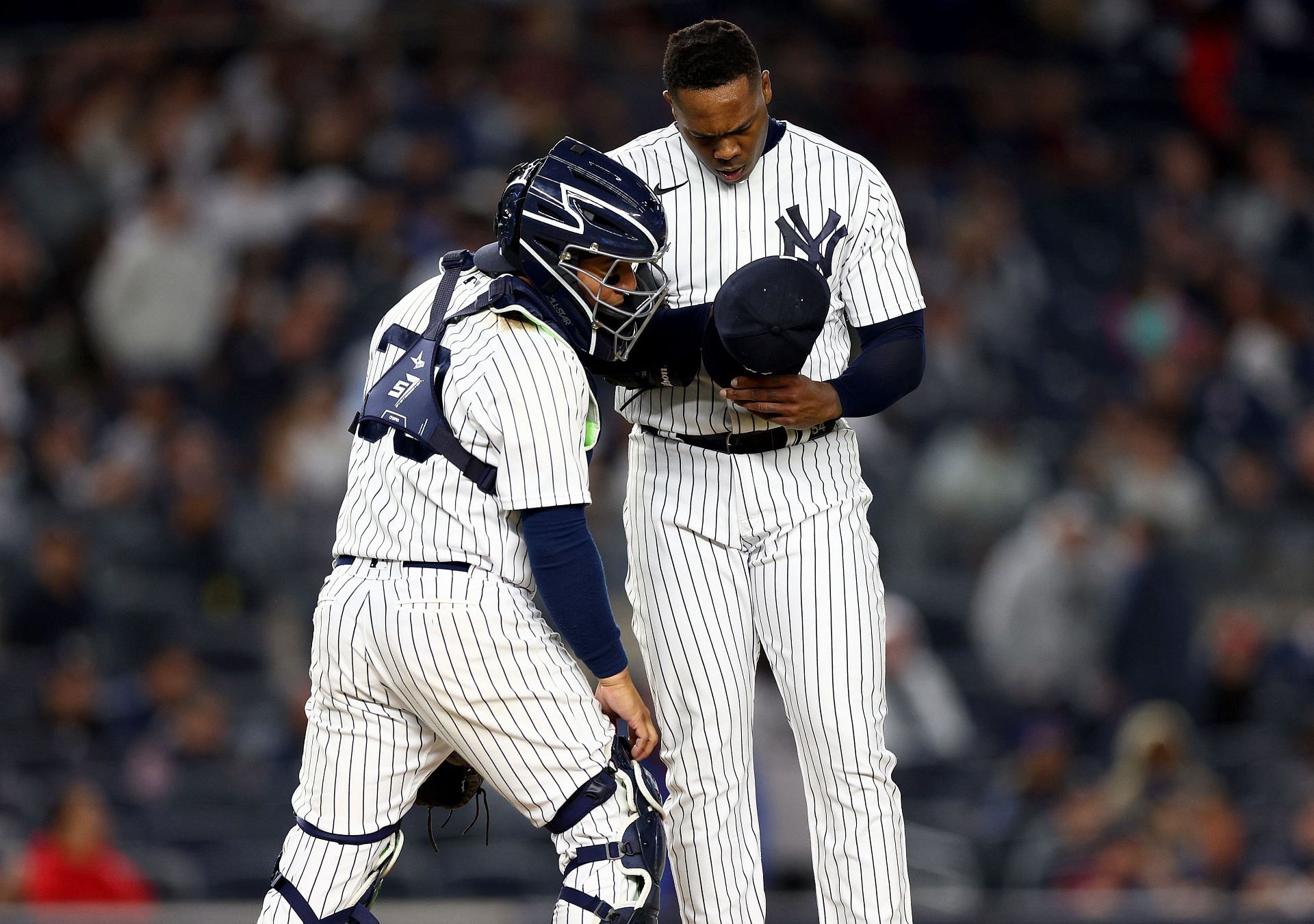 ICYMI: New York Yankees catcher Jose Trevino leaves home plate for