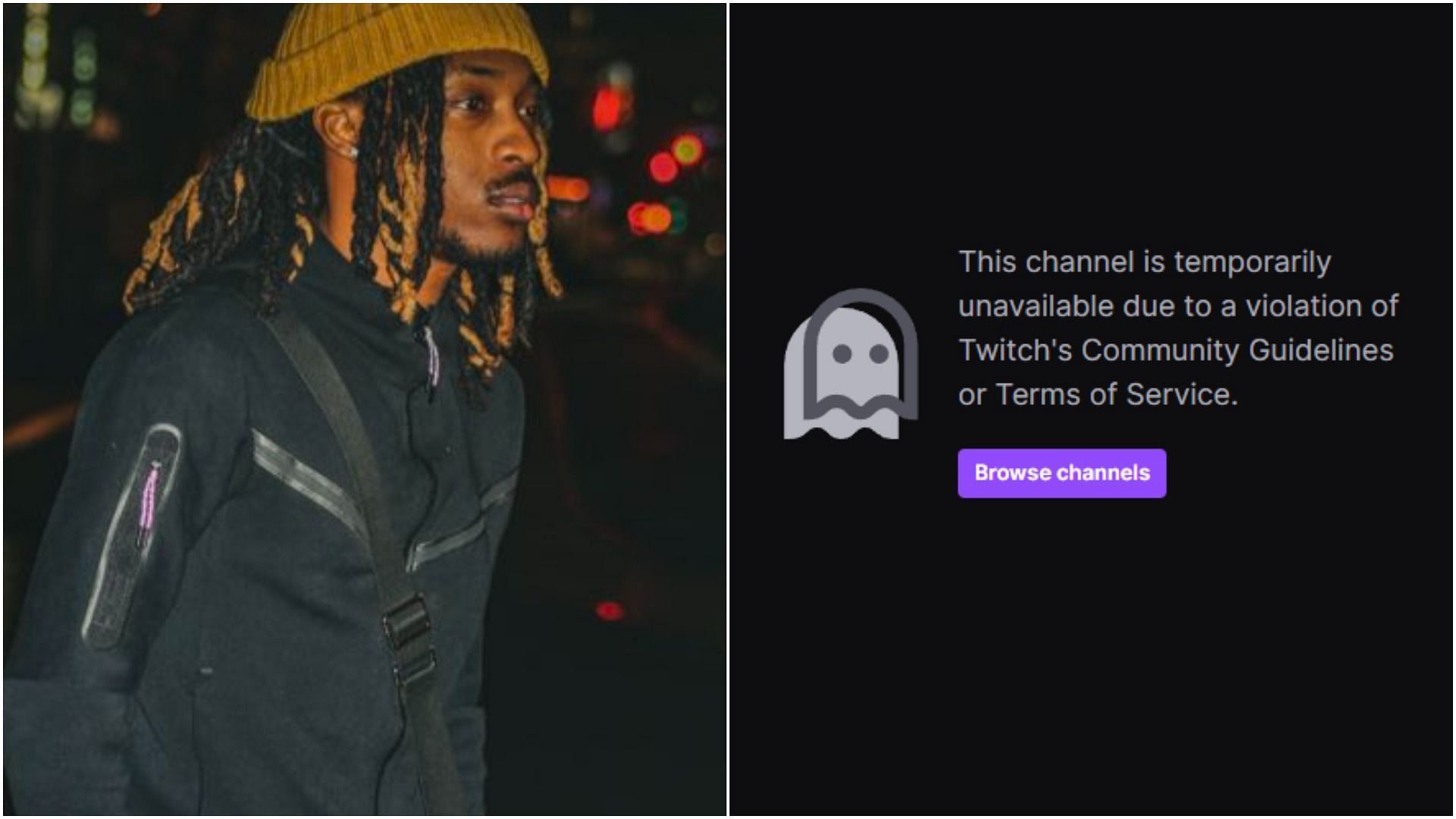 Twitch streamer iziprime banned from the site, fans left to wonder why (Image via Sportskeeda)