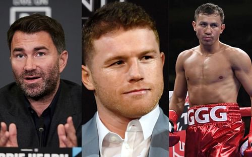 Eddie Hearn, Canelo Alvarez, and Gennadiy Golovkin