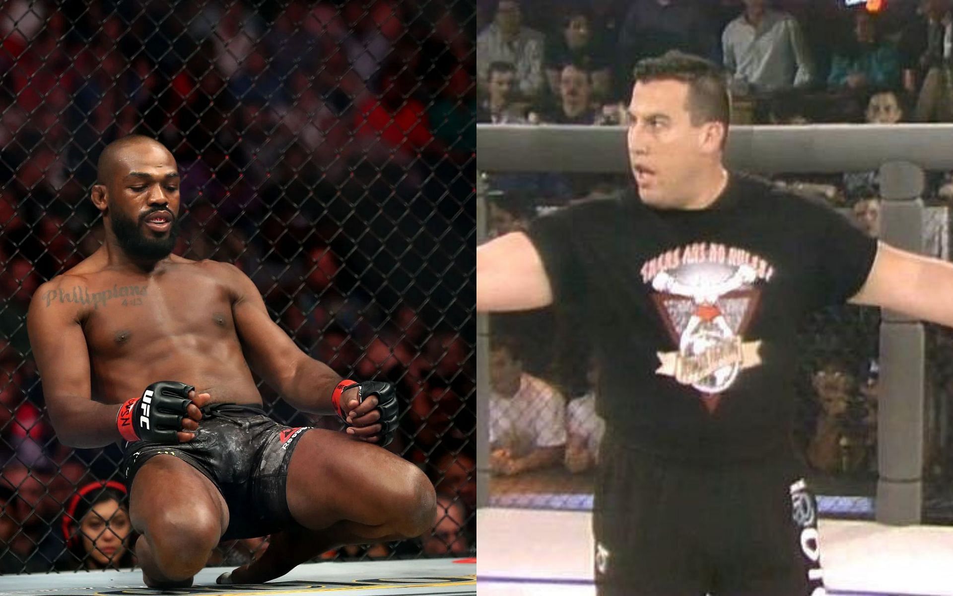 Jon Jones (Left) and John McCarthy (Right) (images courtesy of Getty and @johnmccarthymma Instagram)