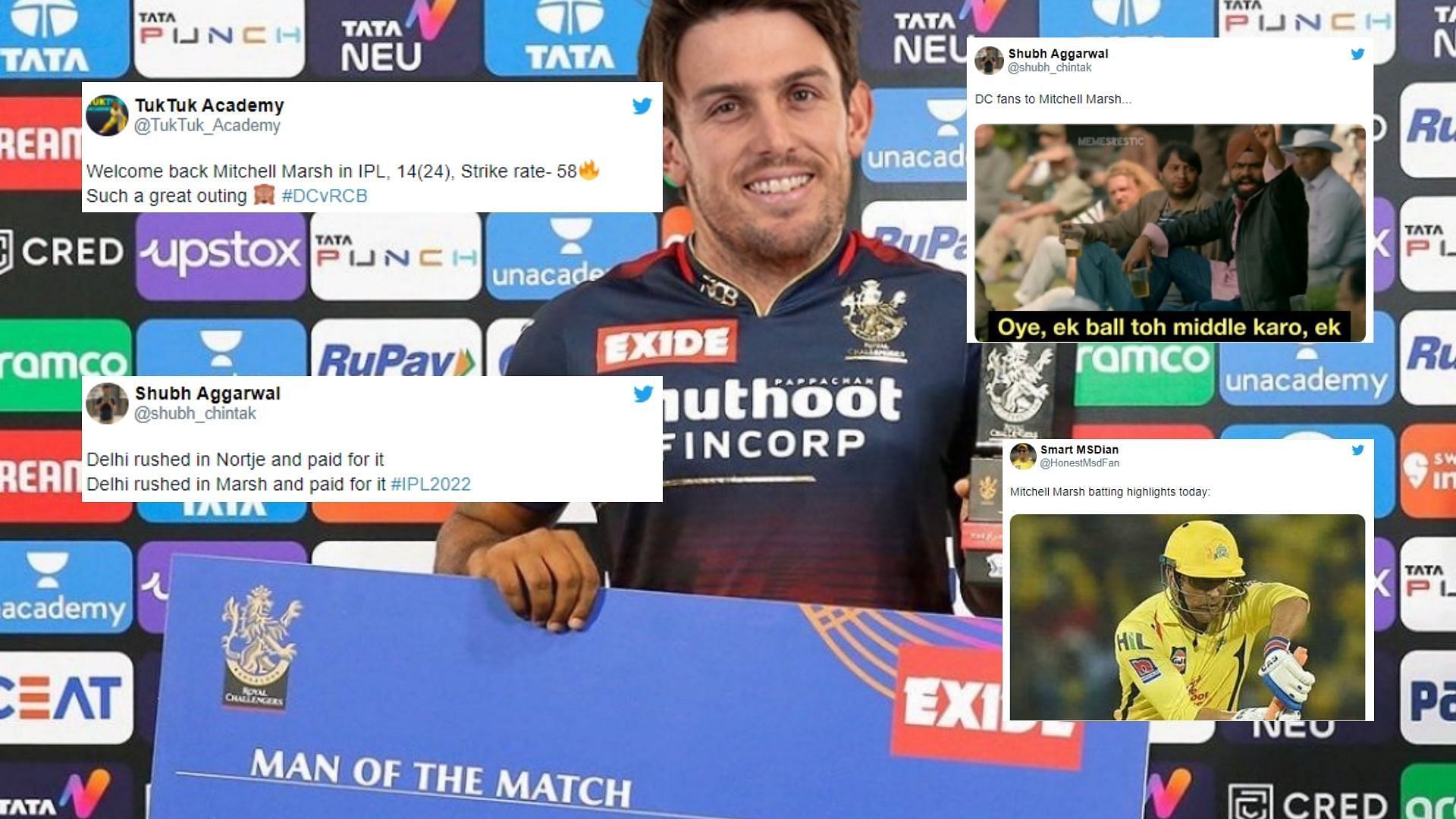 RCB fans thanked Mitchell Marsh as his knock cost DC two points. (P.C.:Twitter)