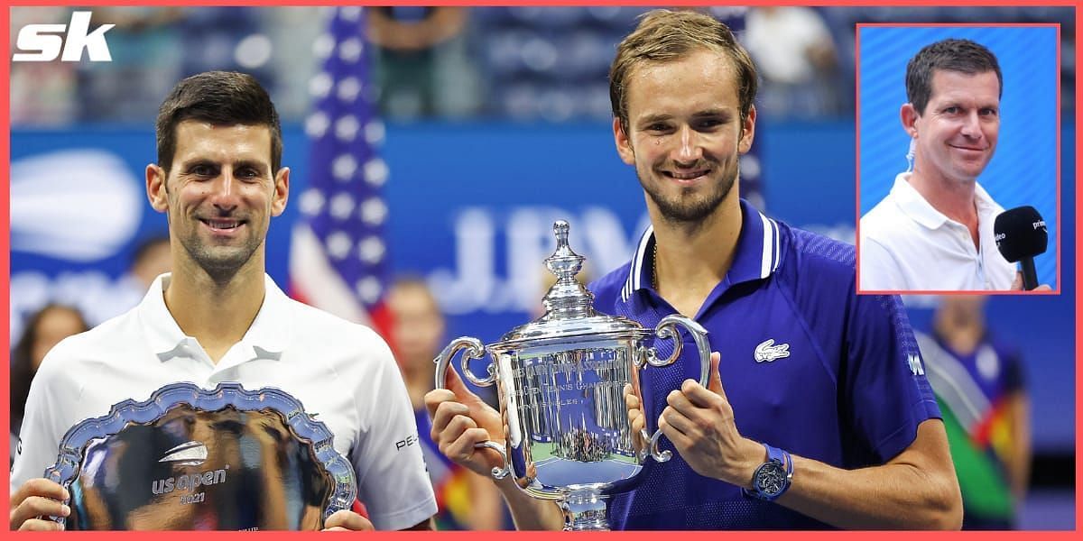 Tim Henman [inset] believes Daniil Medvedev [right] can soon topple Novak Djokovic in the rankings