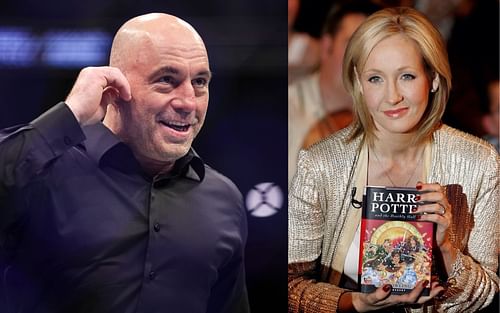 Joe Rogan (left); J.K. Rowling (right) [image credits: www.insider.com]