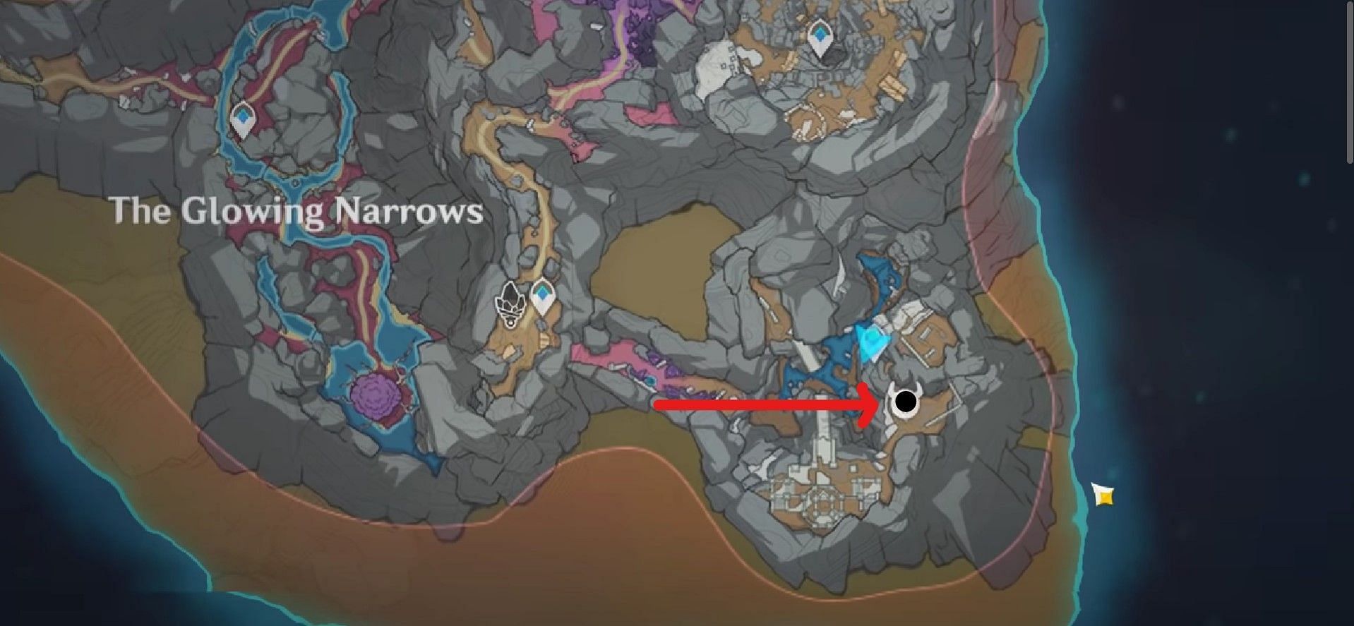 Buliwyf&#039;s location in The Chasm: Underground Mines (Image via HoYoverse)