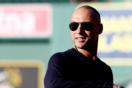 Derek Jeter at a New York Yankees v Boston Red Sox game