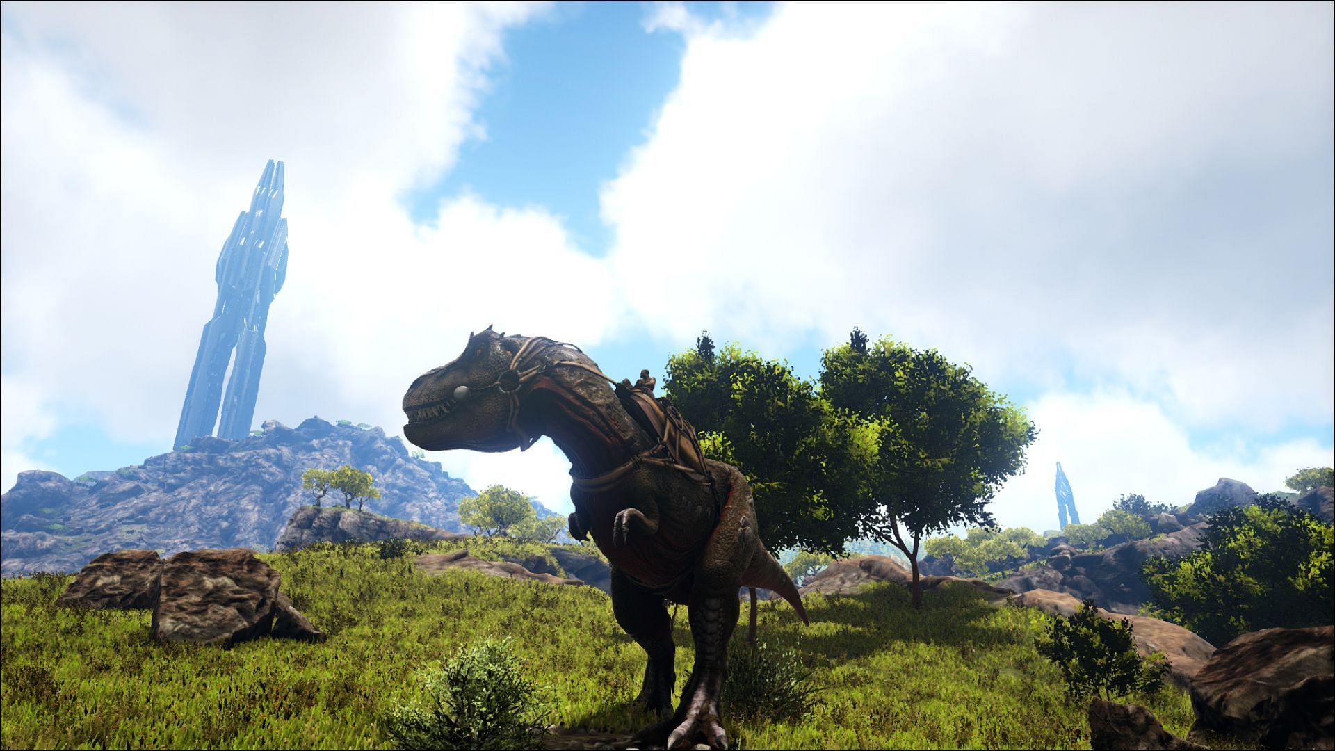 Tamed Rex on ARK: Lost Island (Image via Sportskeeda)