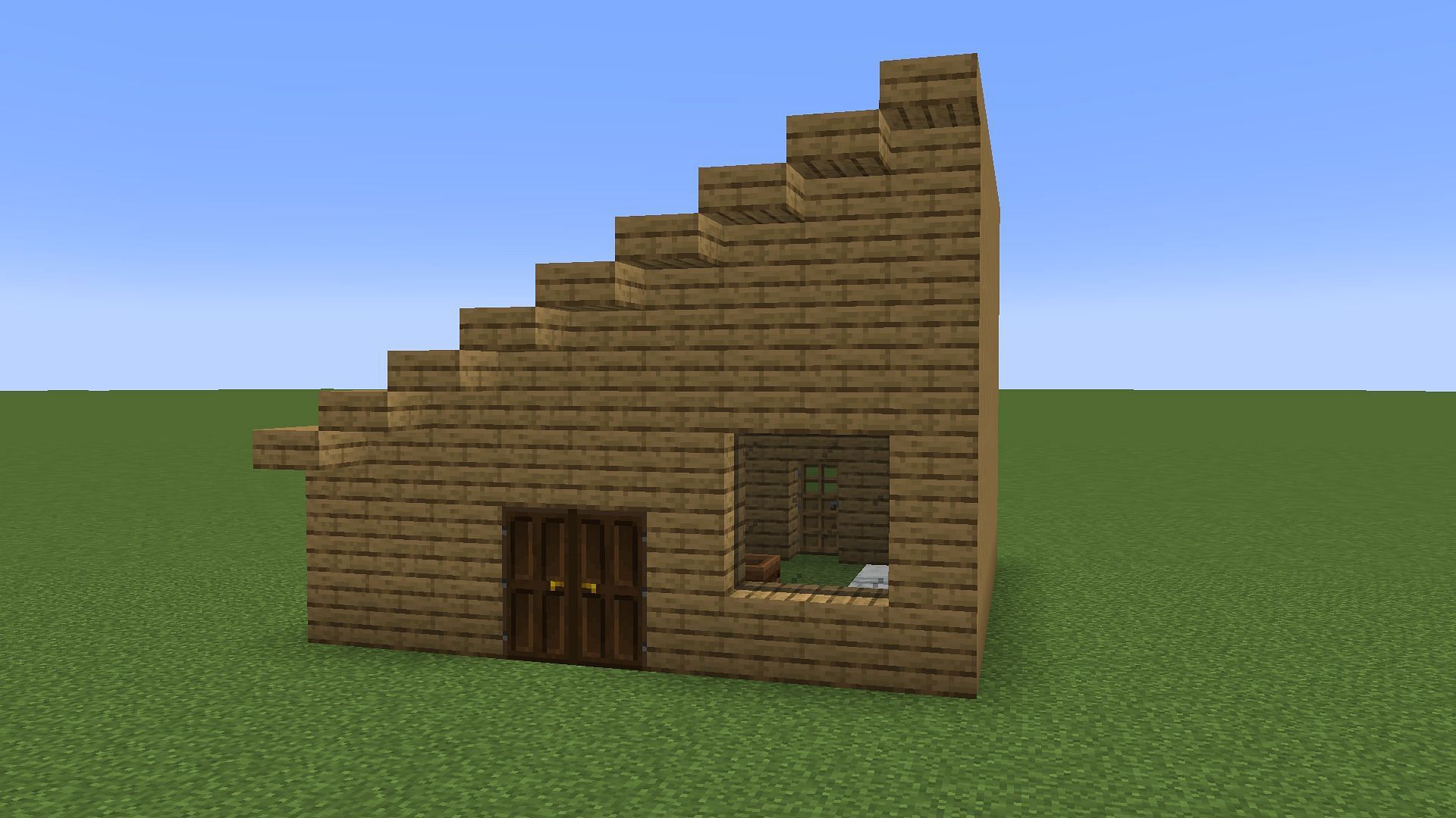 Slanted roof (Image via Minecraft)