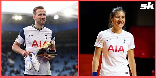 Emma Raducanu [right] is an admirer of Harry Kane [left]