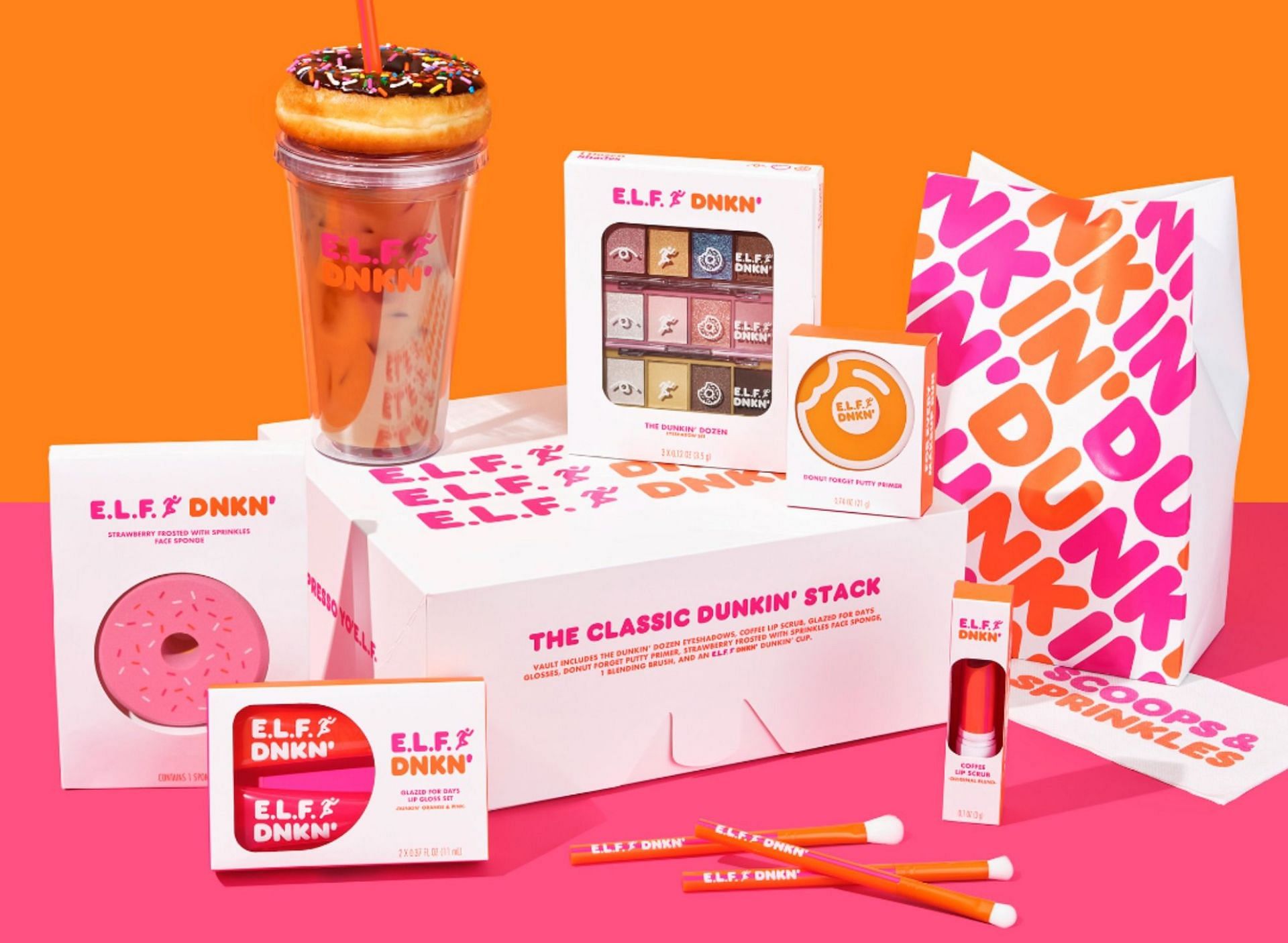 e.l.f Cosmetics launched limited edition Dunkin&#039;-inspired makeup collection on March 31 (Images via e.l.f Cosmetics)