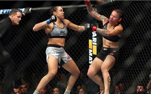 Amanda Nunes (left) and Cris Cyborg (right) [Image Courtesy: @MMAHistoryToday on Twitter]