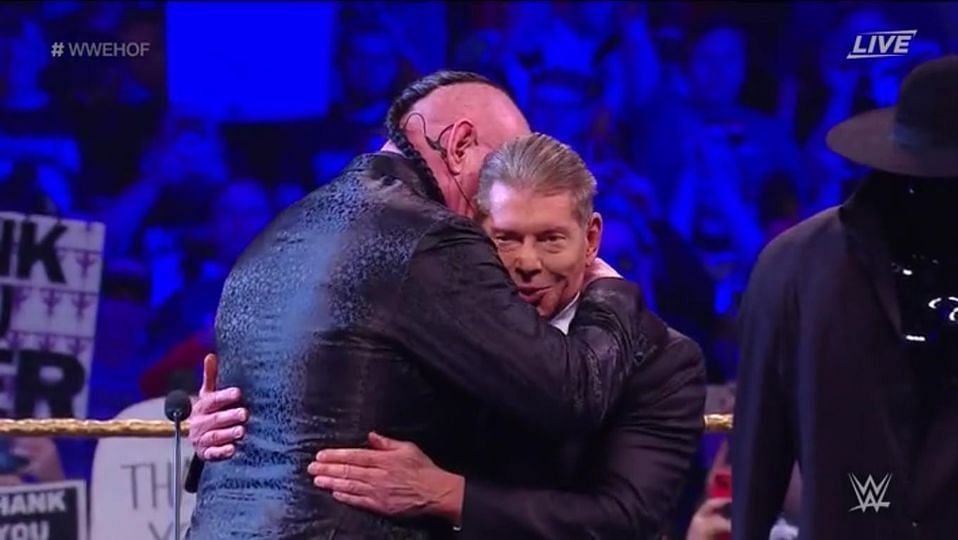 The Chairman of WWE hugging The Undertaker