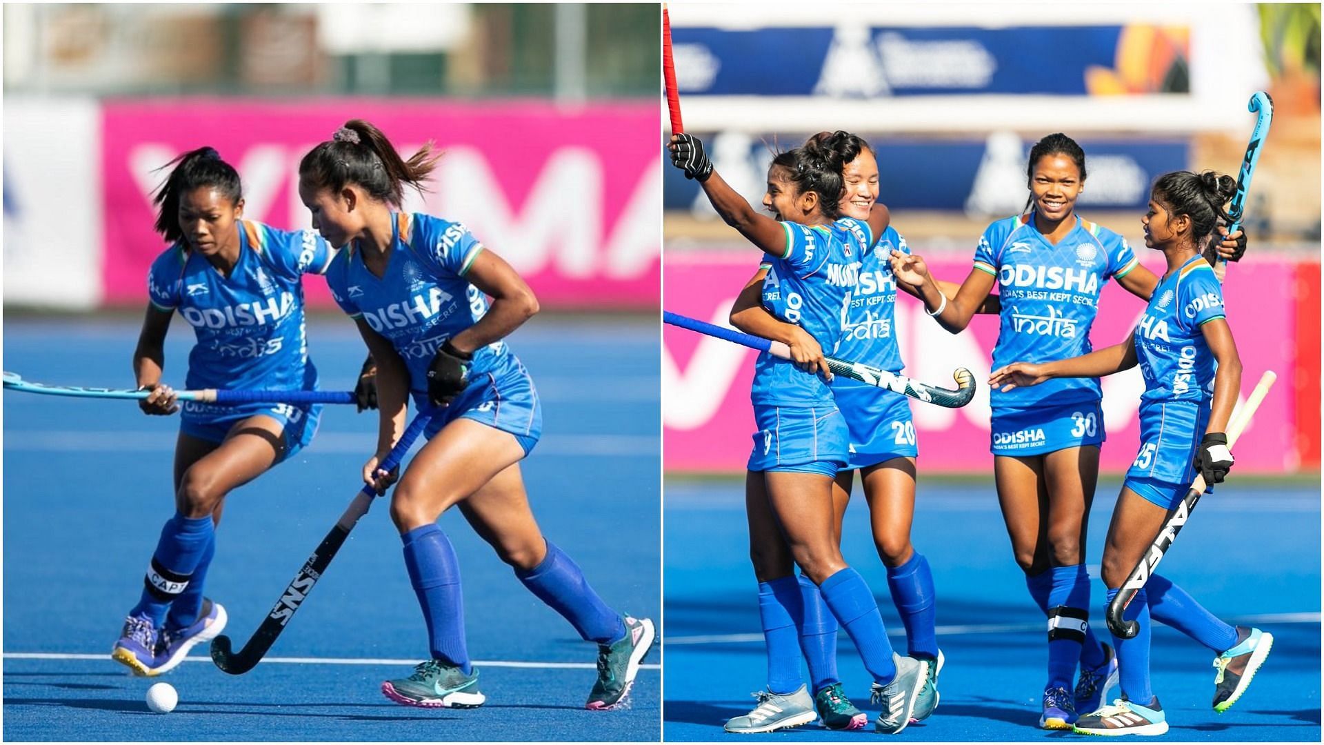 Indian junior women&#039;s team during the 2022 World Cup (Pic Credit: Hockey India)