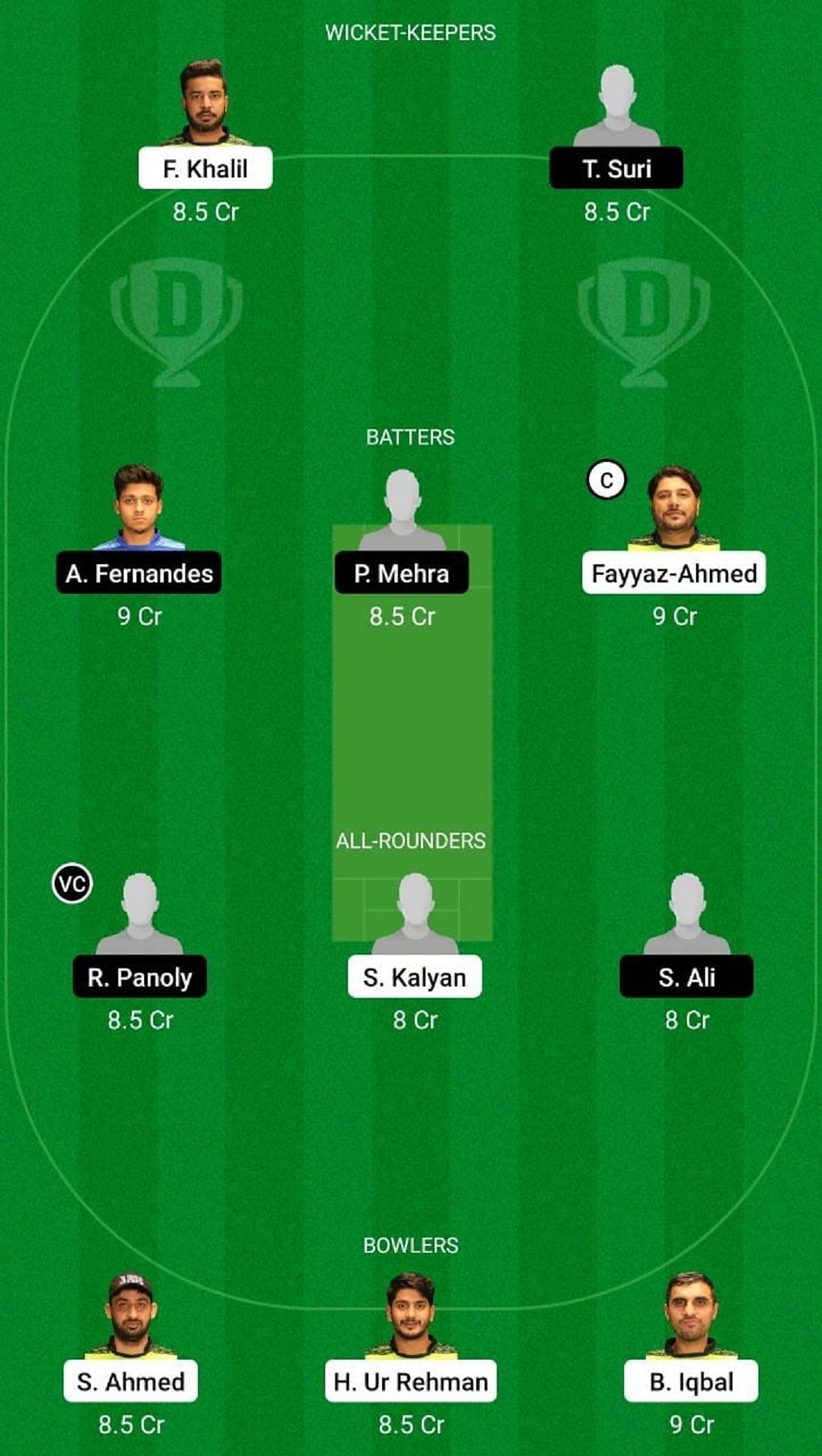 KAS vs DCS Dream11 Fantasy Suggestion #2