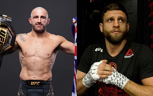 Alexander Volkanovski (left) and Calvin Kattar (right) (Images via Getty)