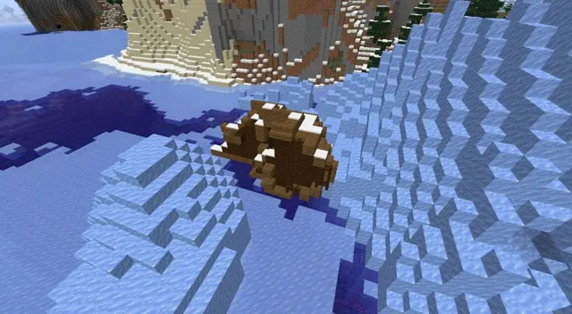 Explorers should enjoy the icy landscape of this seed (Image via Mojang)