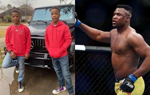 Grandy Twins (left) Francis Ngannou (right) [Image Credits- @grandytwins_boxing on Instagram]