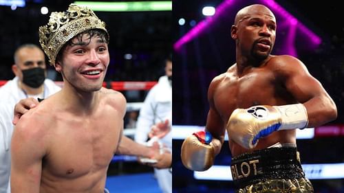 Ryan Garcia (left) and Floyd Mayweather Jr. (right)