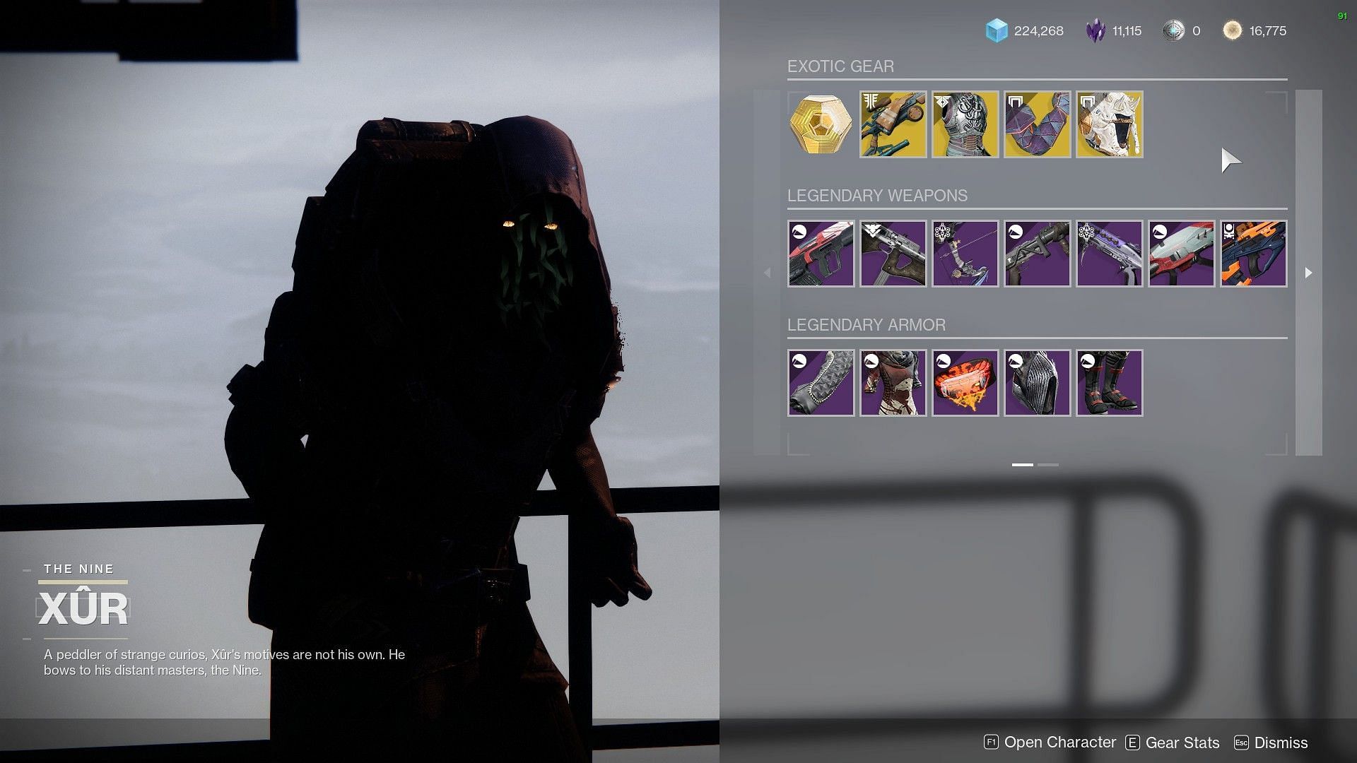 Xur&#039;s inventory for April 15 weekend (Image via Destiny 2)