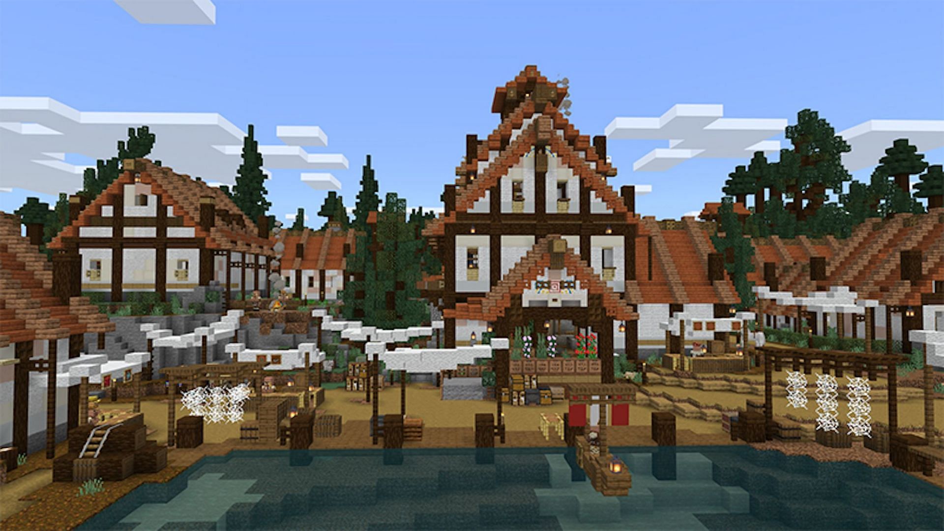 Taiga village build [Image via Minecraft]