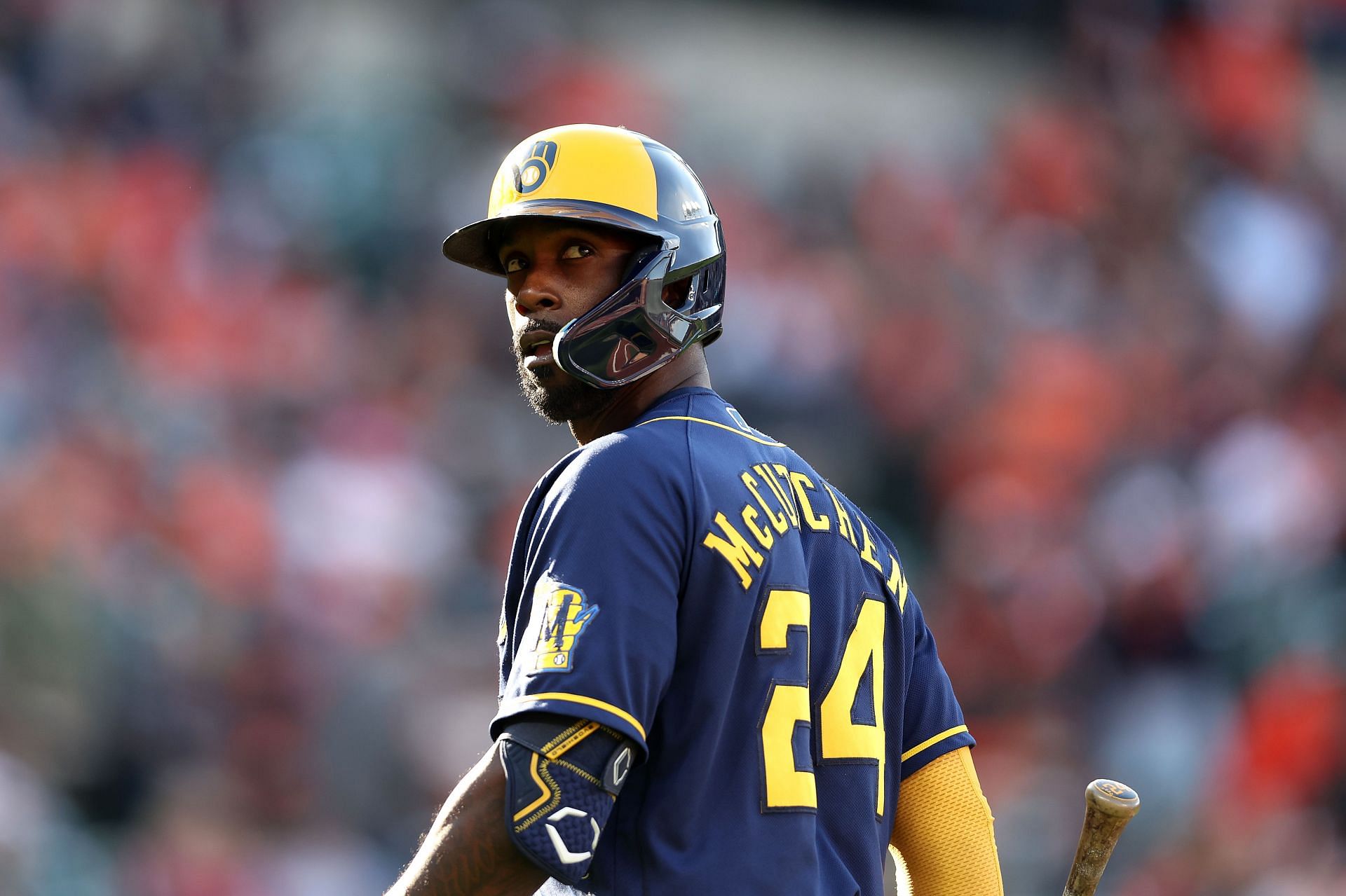Milwaukee Brewers outfielder Andrew McCutchen joins Mike Trout in