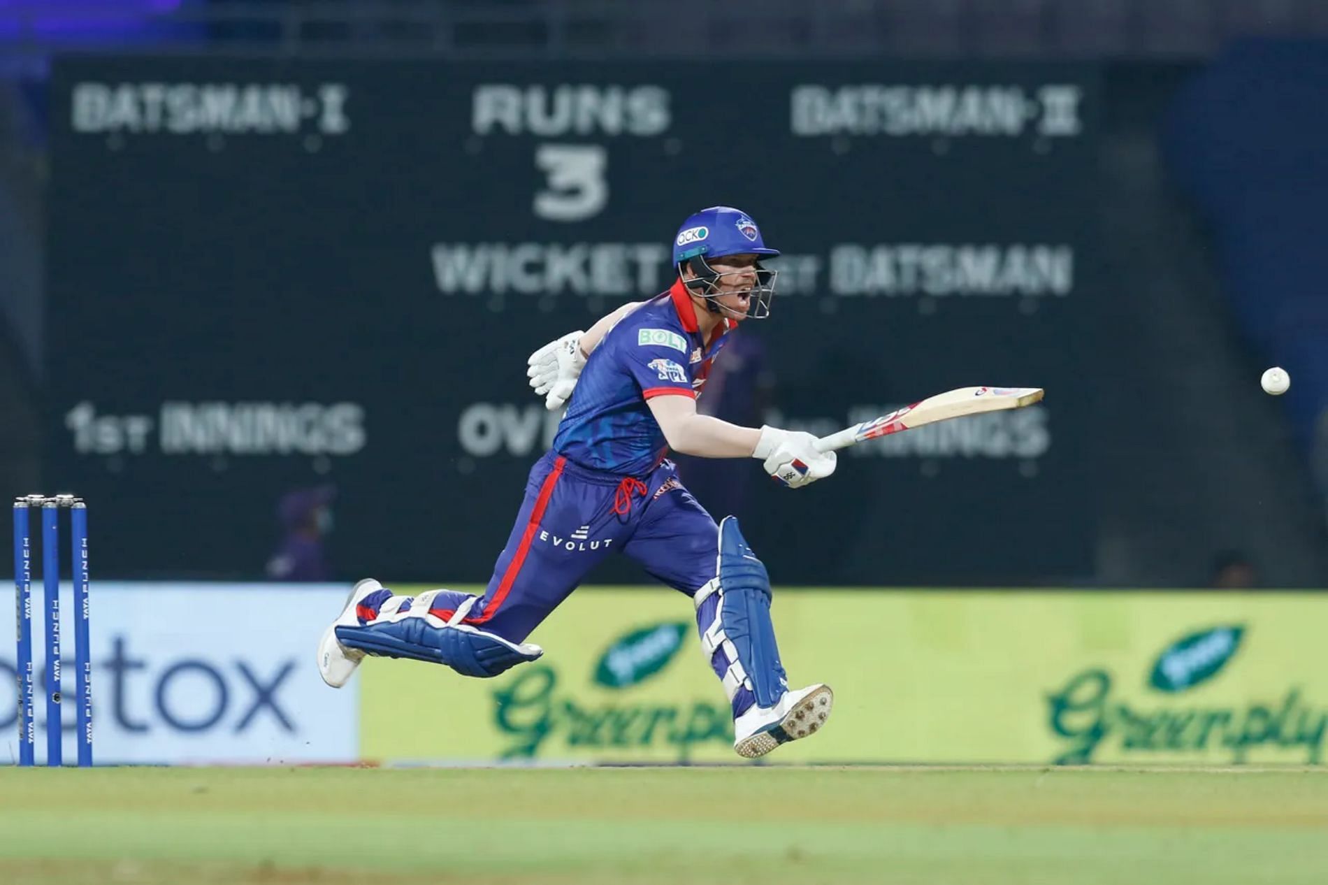 David Warner in the match against Lucknow. Pic: IPLT20.COM
