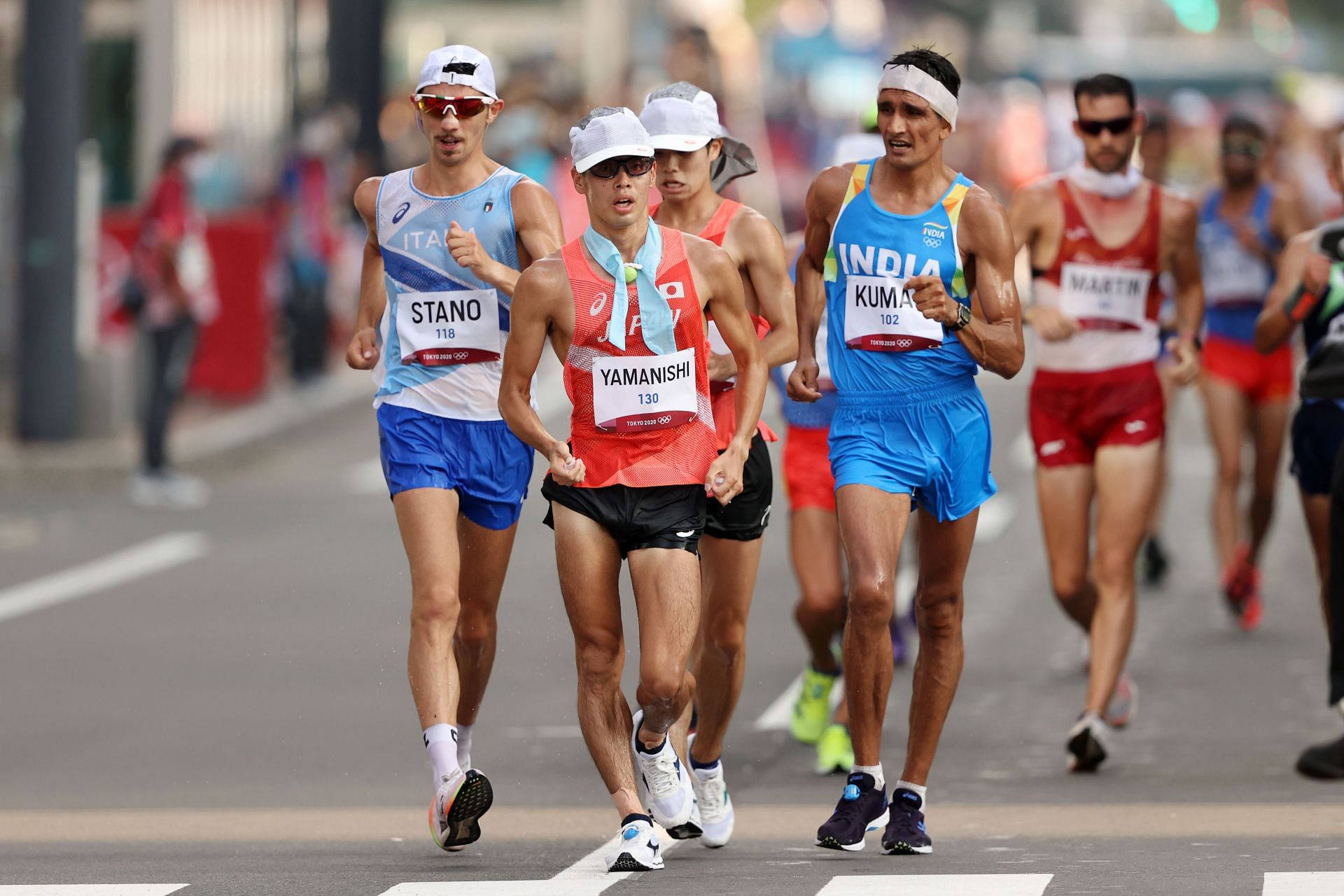Sandeep Kumar (in blue) at the Tokyo Olympics (Image courtesy: Getty Images)