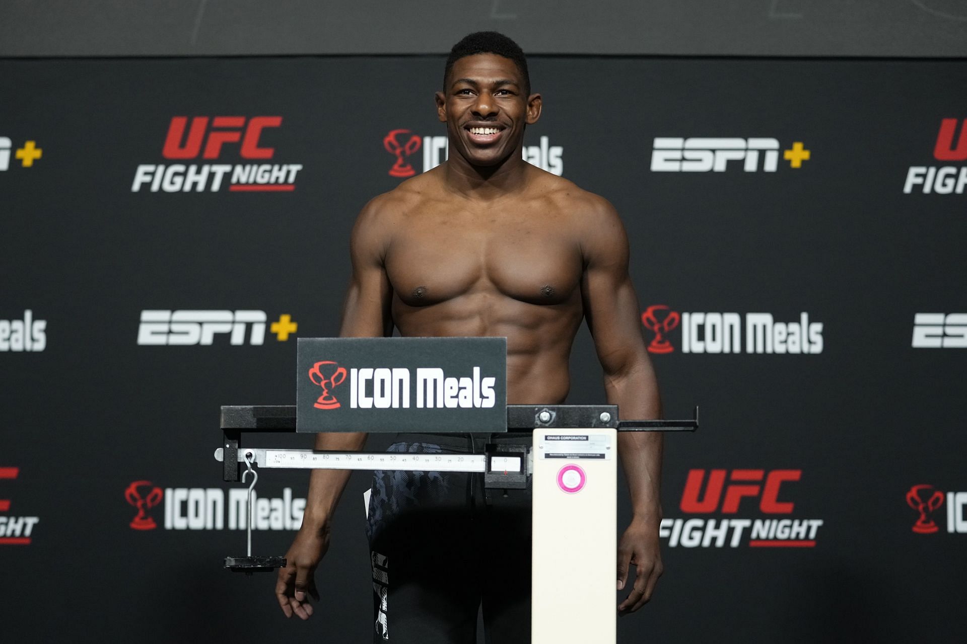 UFC Fight Night: Walker v Hill Weigh-in: Joaquin Buckley on the scales (Image courtesy of Getty)