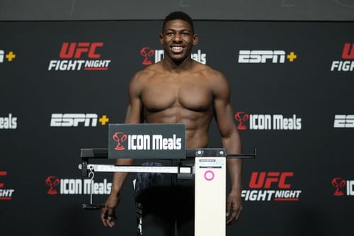 UFC Fight Night: Walker v Hill Weigh-in: Joaquin Buckley on the scales (Image courtesy of Getty)