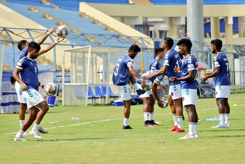 Kenkre FC players train ahead of their upcoming I-League encounter - Image Courtesy: I-League Twitter
