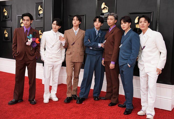 All BTS Members Reunite at Grammys 2022 Red Carpet Looking Dapper