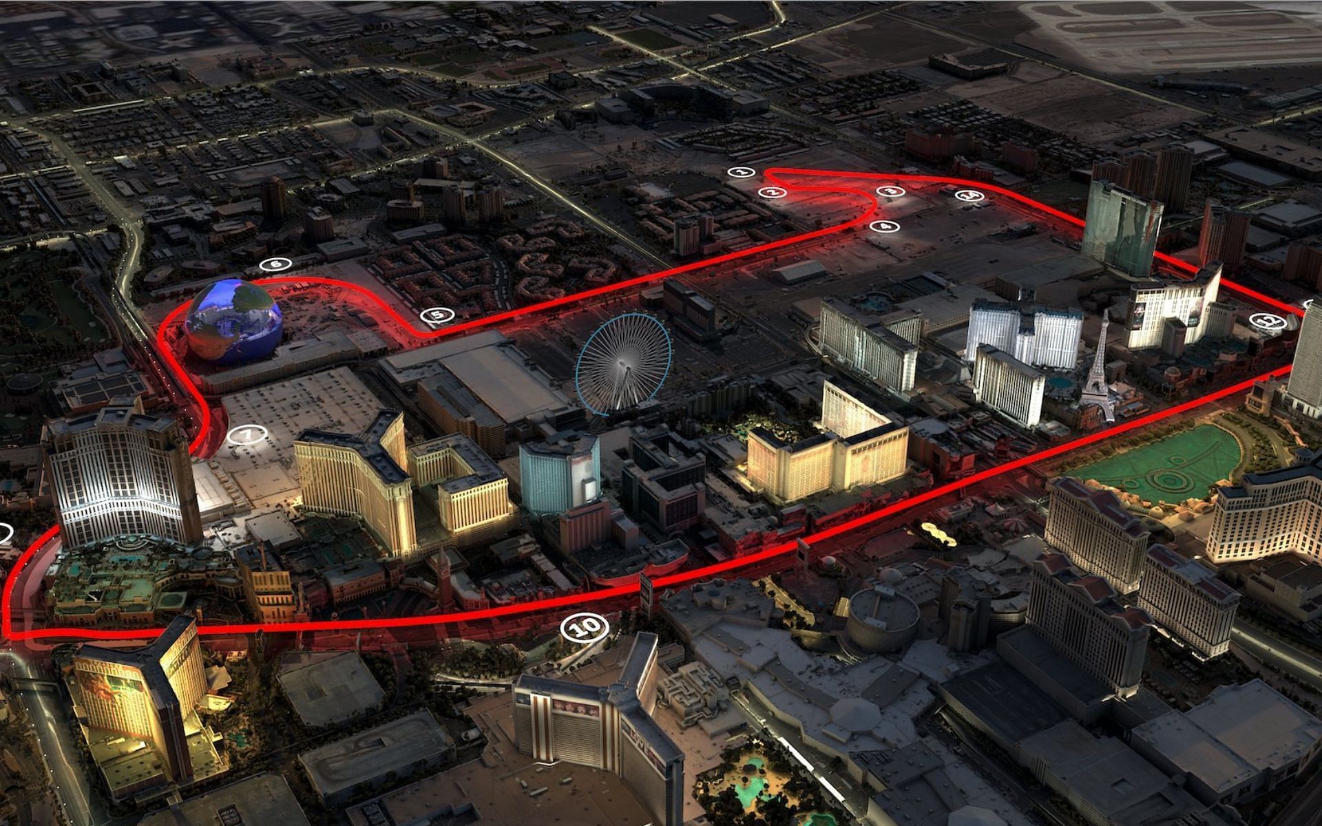 The upcoming F1 circuit in Las Vegas (Image credits: Twitter/@WTF1)