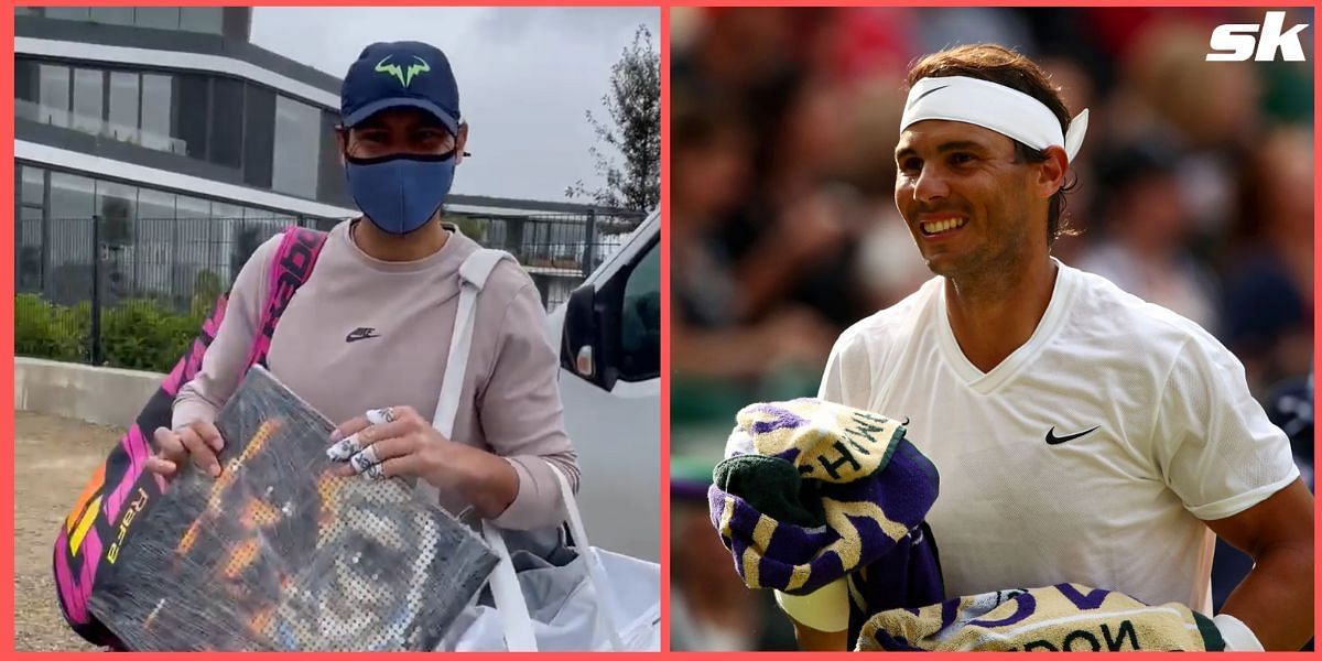 Rafael Nadal received a Lego artwork from one of his fans at his tennis academy