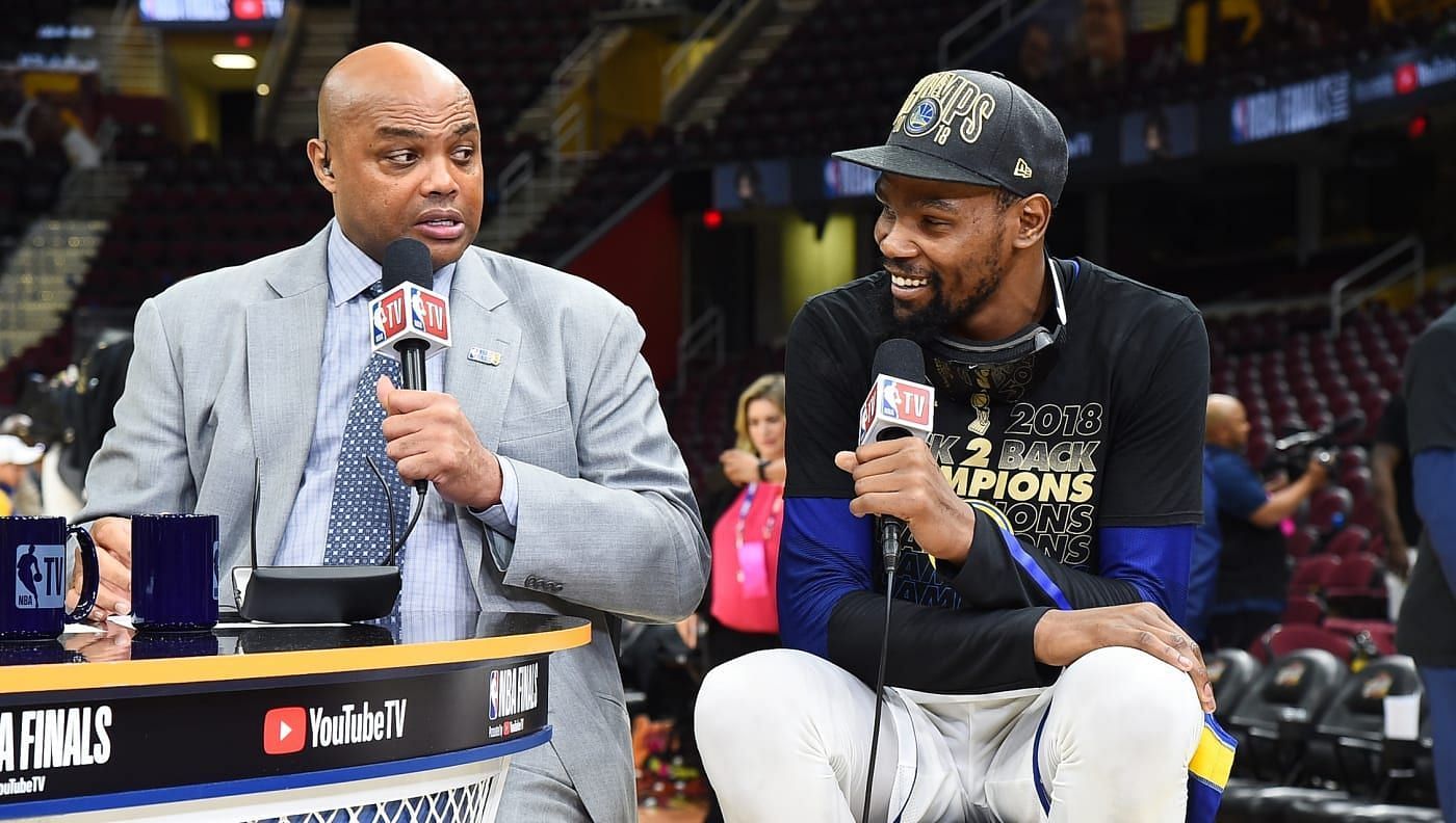 Barkley interviewing Durant after his second NBA title and Finals MVP