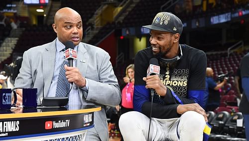 Barkley interviewing Durant after his second NBA title and Finals MVP