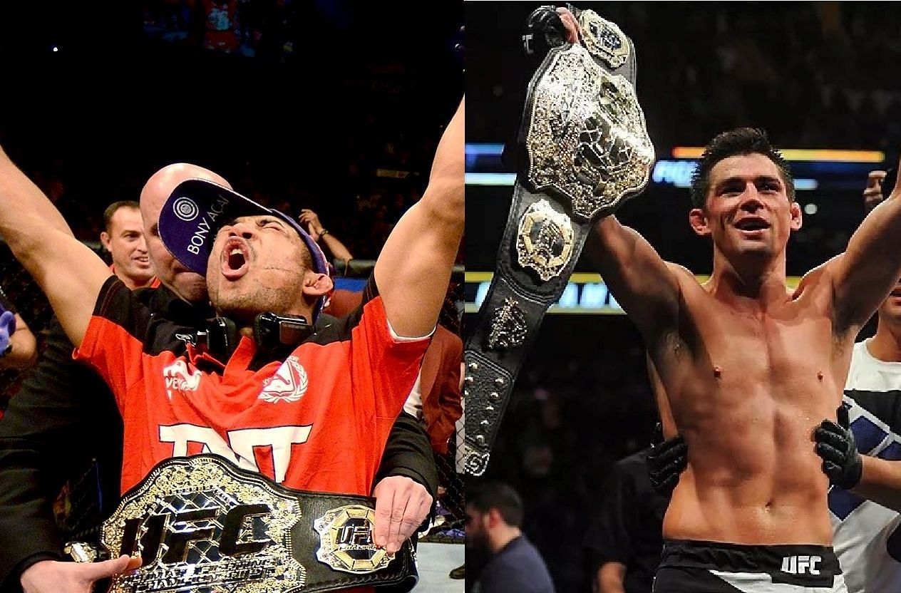 Jose Aldo (left) and Dominick Cruz (right) [Images via @ODDSbible &amp; @MMAHistoryToday on Twitter]